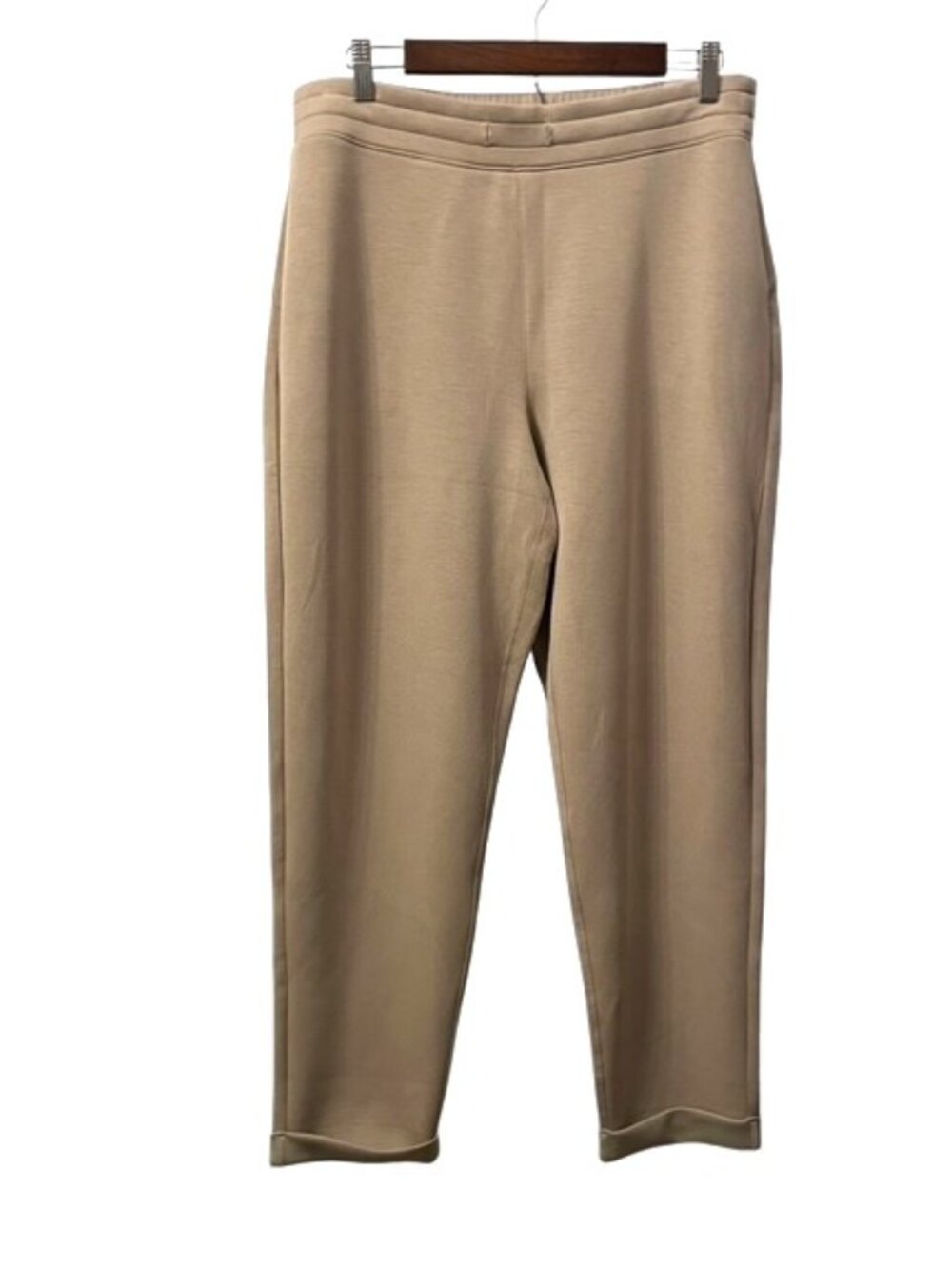 Spanx Air Essentials Pant Cuffed Hem Elastic Waist Tan Size XL